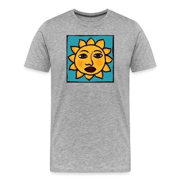 Sun - Men's Premium Organic T-Shirt - heather grey - Front - Damien (186cm)