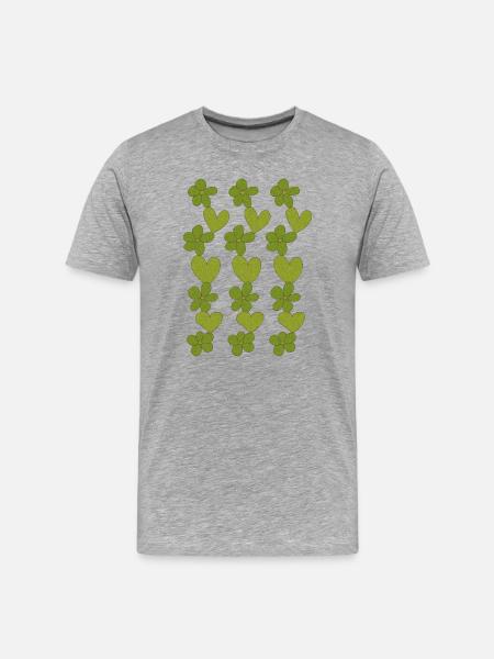 hearts flowers mosaic - Men's Premium Organic T-Shirt - heather grey