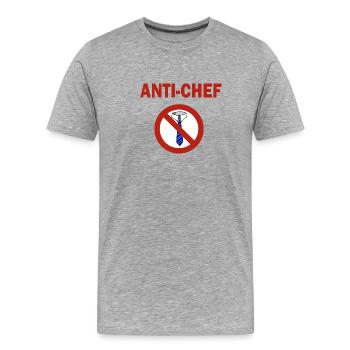 Anti-Häuptling - Männer Premium Bio T-Shirt - Grau meliert - Vorne - Damien (186cm)