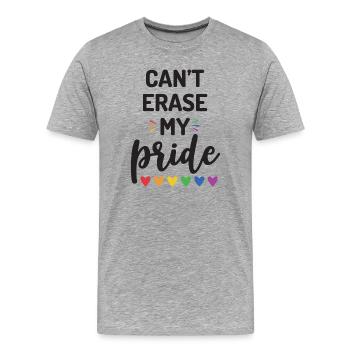 Can't Erase My Pride - Men's Premium Organic T-Shirt - heather grey - Front - Damien (186cm)