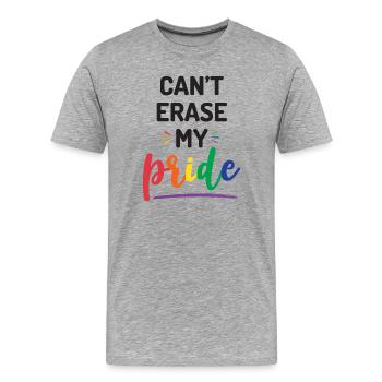 Can't Erase My Pride - Men's Premium Organic T-Shirt - heather grey - Front - Damien (186cm)