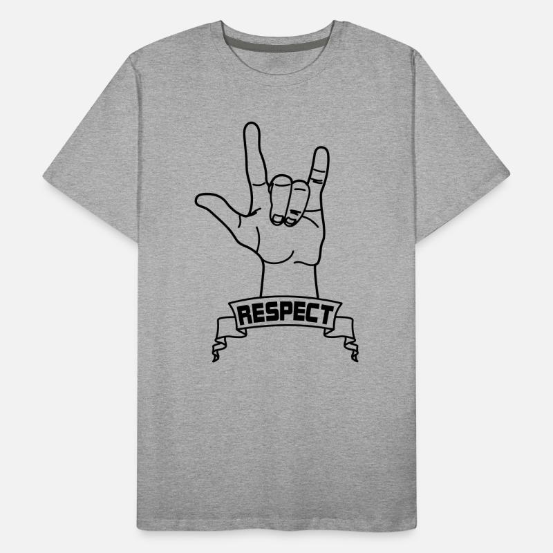 Respect des gestes de la main avec le texte RESPECT T-shirt bio Premium Homme