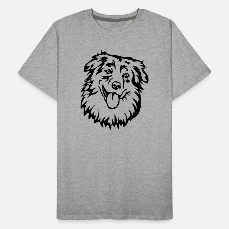 Australian Shepherd Kopf Männer Premium Bio T-Shirt