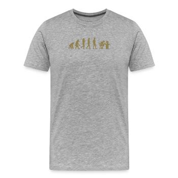 Évolution de Gamer Gambler Nerd Geek Progamer - T-shirt bio Premium Homme - gris chiné - Devant - Damien (186cm)