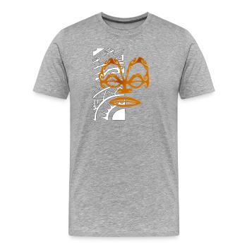 TIKI TOA - T-shirt bio Premium Homme - gris chiné - Devant - Damien (186cm)