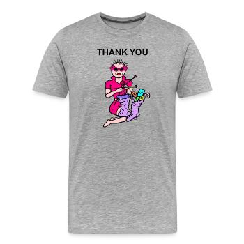 Savings in sock - Men's Premium Organic T-Shirt - heather grey - Front - Damien (186cm)