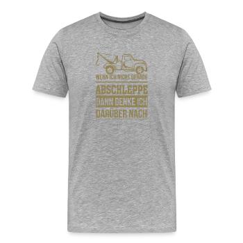 Abschleppdienst wenn ich nicht gerade abschleppe - Männer Premium Bio T-Shirt - Grau meliert - Vorne - Damien (186cm)