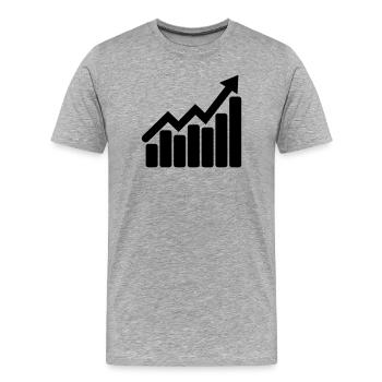 Chart-Aktien für das Büro - Männer Premium Bio T-Shirt - Grau meliert - Vorne - Damien (186cm)