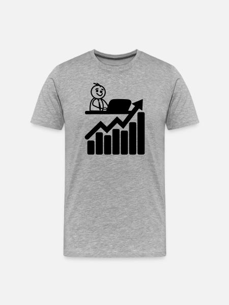 Chart-Börsenhändler - Männer Premium Bio T-Shirt - Grau meliert