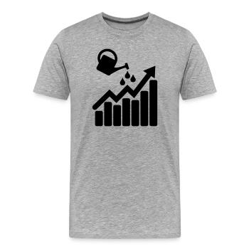 Graphique avec arrosoir le fait pousser - T-shirt bio Premium Homme - gris chiné - Devant - Damien (186cm)