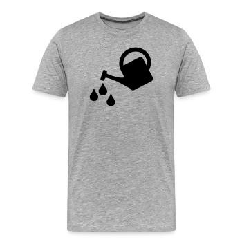 Arrosoir avec de l’eau pour faire pousser quelque chose - T-shirt bio Premium Homme - gris chiné - Devant - Damien (186cm)