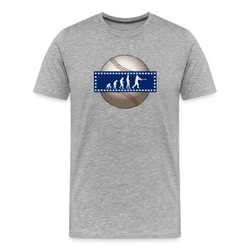 EVOLUTION BASEBALL SPORT USA GESCHENK - Männer Premium Bio T-Shirt - Grau meliert - Vorne - Damien (186cm)