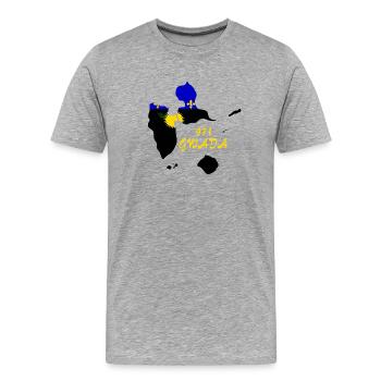 Guadeloupe - Männer Premium Bio T-Shirt - Grau meliert - Vorne - Damien (186cm)