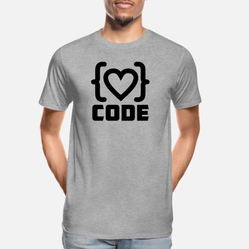 Herzprogrammierer Code Logo mit Text CODE Männer Premium Bio T-Shirt