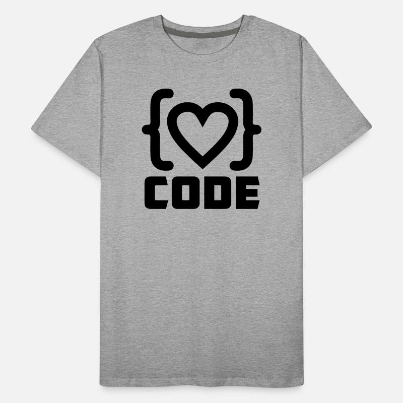 Herzprogrammierer Code Logo mit Text CODE Männer Premium Bio T-Shirt