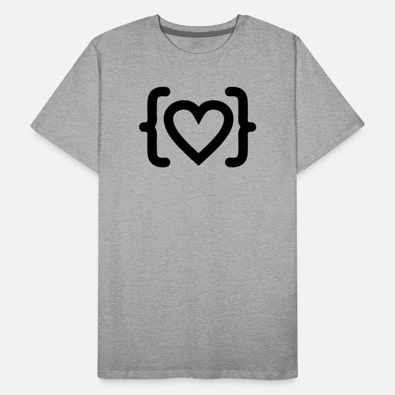 Herz des Programmierer-Code-Logos Männer Premium Bio T-Shirt