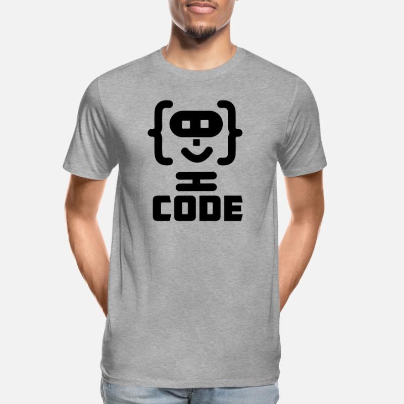 Hacker-Programmierer-Code-Logo mit Text CODE Männer Premium Bio T-Shirt