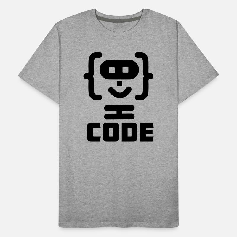 Hacker programmer code logo with text CODE Men's Premium Organic T-Shirt