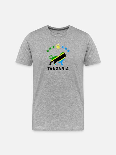 Tanzania lion flag design - Men's Premium Organic T-Shirt - heather grey
