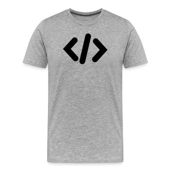 Programmierer-Code - Männer Premium Bio T-Shirt - Grau meliert - Vorne - Damien (186cm)