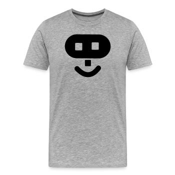 Hacker-Logo - Männer Premium Bio T-Shirt - Grau meliert - Vorne - Damien (186cm)
