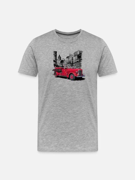 Fire engine New York 1930 - Men's Premium Organic T-Shirt - heather grey