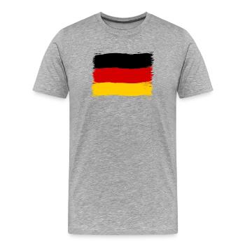Deutschland Farben schwarz rot gold - Männer Premium Bio T-Shirt - Grau meliert - Vorne - Damien (186cm)