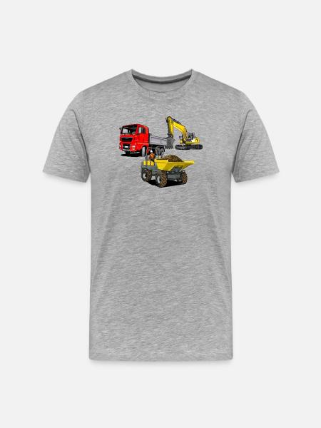 Construction site vehicles - Men's Premium Organic T-Shirt - heather grey