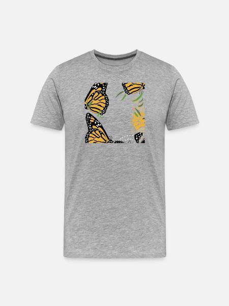 butterflies in nature - Men's Premium Organic T-Shirt - heather grey