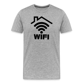 Connexion WIFI dans la maison - T-shirt bio Premium Homme - gris chiné - Devant - Damien (186cm)