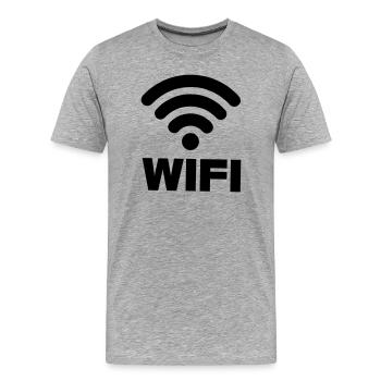 WIFI-Verbindung - Männer Premium Bio T-Shirt - Grau meliert - Vorne - Damien (186cm)