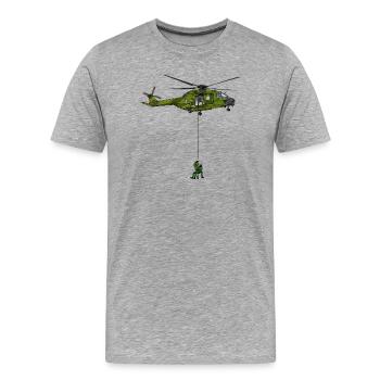 Helicopters in action - Men's Premium Organic T-Shirt - heather grey - Front - Damien (186cm)