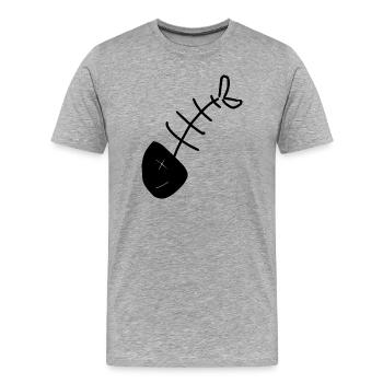 Poisson chemise poisson motif,Cadeau de vêtements de pêche - T-shirt bio Premium Homme - gris chiné - Devant - Damien (186cm)