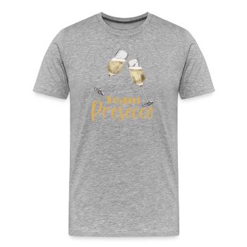 Team Prosecco mit Sektgläsern - Männer Premium Bio T-Shirt - Grau meliert - Vorne - Damien (186cm)