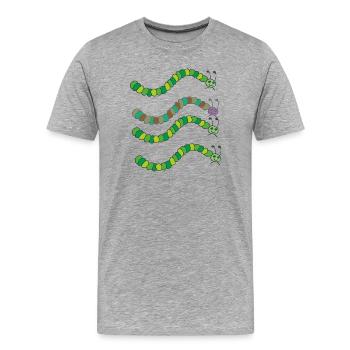 raupen vielfalt - Männer Premium Bio T-Shirt - Grau meliert - Vorne - Damien (186cm)