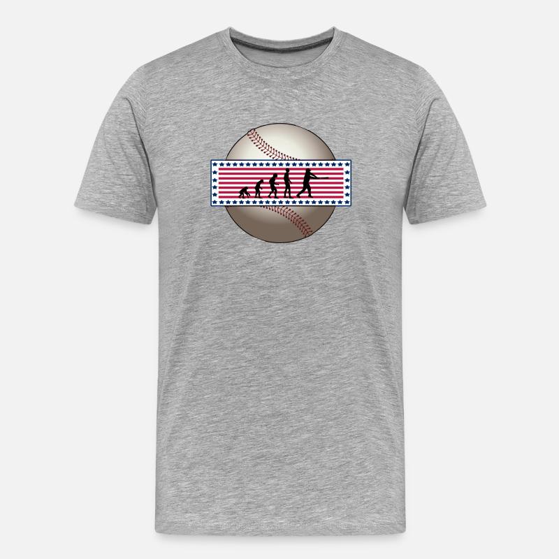 EVOLUTION BASEBALL SPORT USA GESCHENK - Männer Premium Bio T-Shirt - Grau meliert