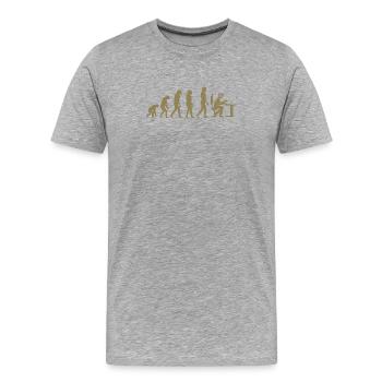 Évolution de Gamer Gambler Nerd Geek Progamer - T-shirt bio Premium Homme - gris chiné - Devant - Damien (186cm)