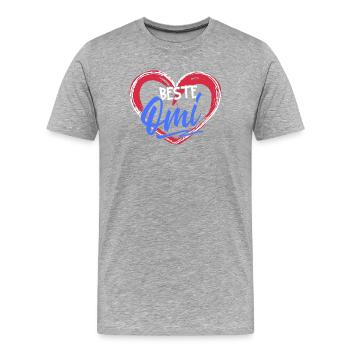 Grand-mère Glückwunsc Déclaration Meilleure grand-mère grand-mère - T-shirt bio Premium Homme - gris chiné - Devant - Damien (186cm)
