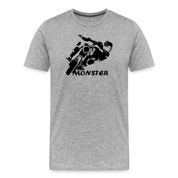 MonsterBike - Men's Premium Organic T-Shirt - heather grey - Front - Damien (186cm)