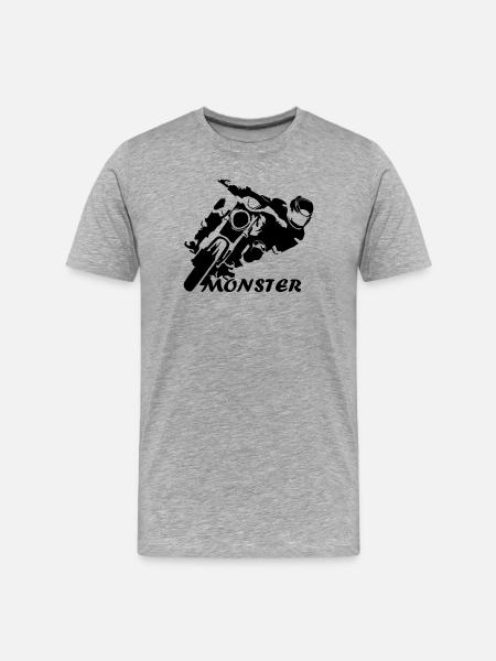 MonsterBike - Men's Premium Organic T-Shirt - heather grey