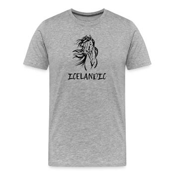 Cheval Amour Dire Étalon Chevaux Islandais Chevaux Chevaux - T-shirt bio Premium Homme - gris chiné - Devant - Damien (186cm)
