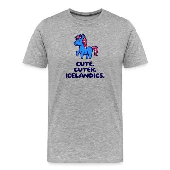 Poney Islandais Chevaux Islandais Déclaration Poneys Islandais - T-shirt bio Premium Homme - gris chiné - Devant - Damien (186cm)
