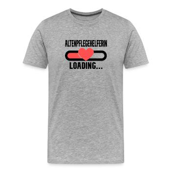 Altenpflegerhelferin Ausbildung - Männer Premium Bio T-Shirt - Grau meliert - Vorne - Damien (186cm)