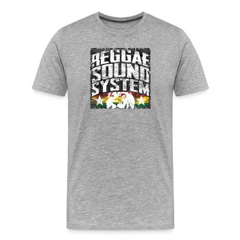 Reggae Sound System - Männer Premium Bio T-Shirt - Grau meliert - Vorne - Damien (186cm)