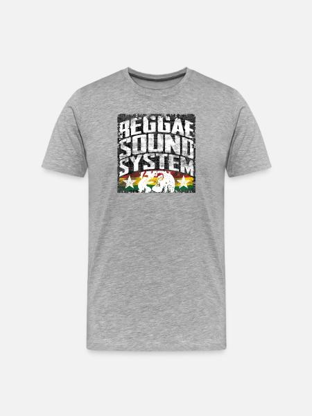 Système de son Reggae - T-shirt bio Premium Homme - gris chiné