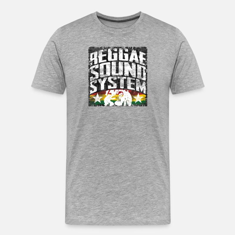 Système de son Reggae - T-shirt bio Premium Homme - gris chiné