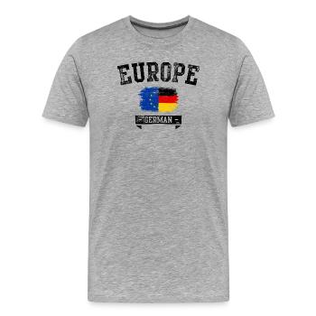 EU Deutschland Flagge Pinselmischung - Männer Premium Bio T-Shirt - Grau meliert - Vorne - Damien (186cm)