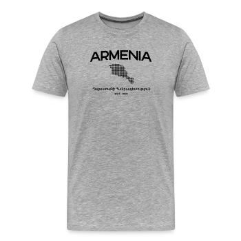 Armenia Map - Men's Premium Organic T-Shirt - heather grey - Front - Damien (186cm)