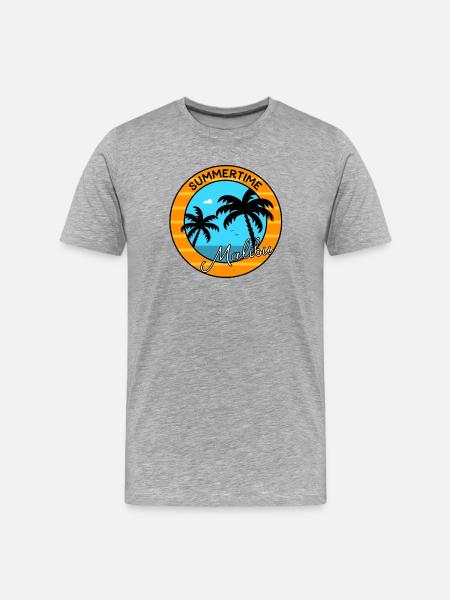 Summertime Malibu - Men's Premium Organic T-Shirt - heather grey