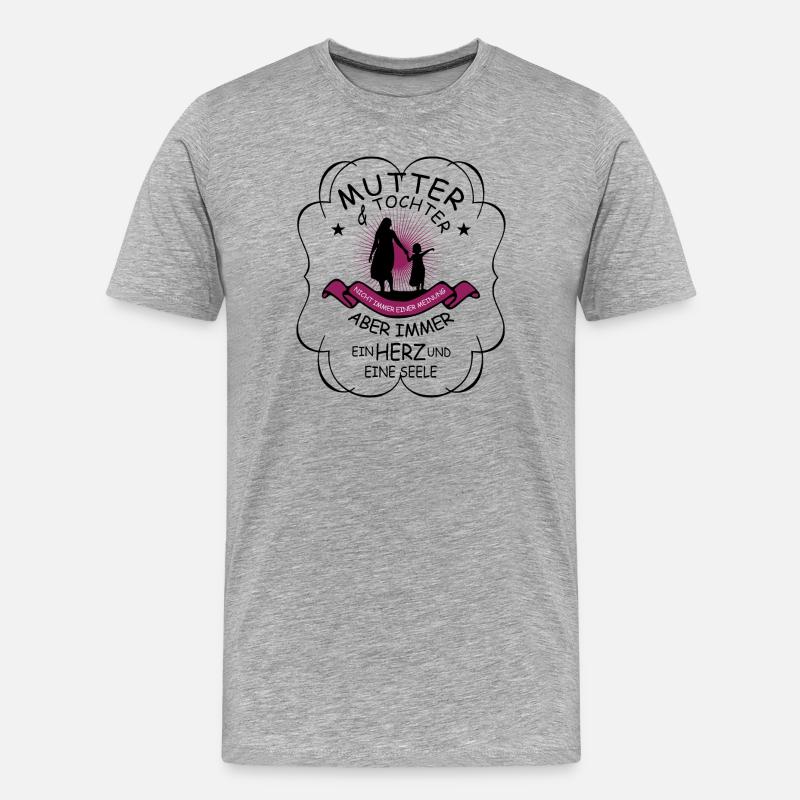 Mutter und Tochter - Männer Premium Bio T-Shirt - Grau meliert
